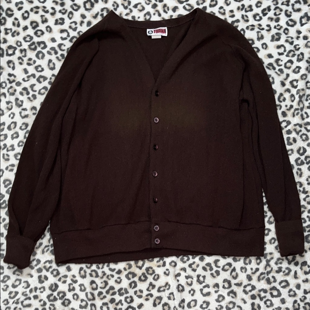 Tuxan Dark Brown Men's Cardigan